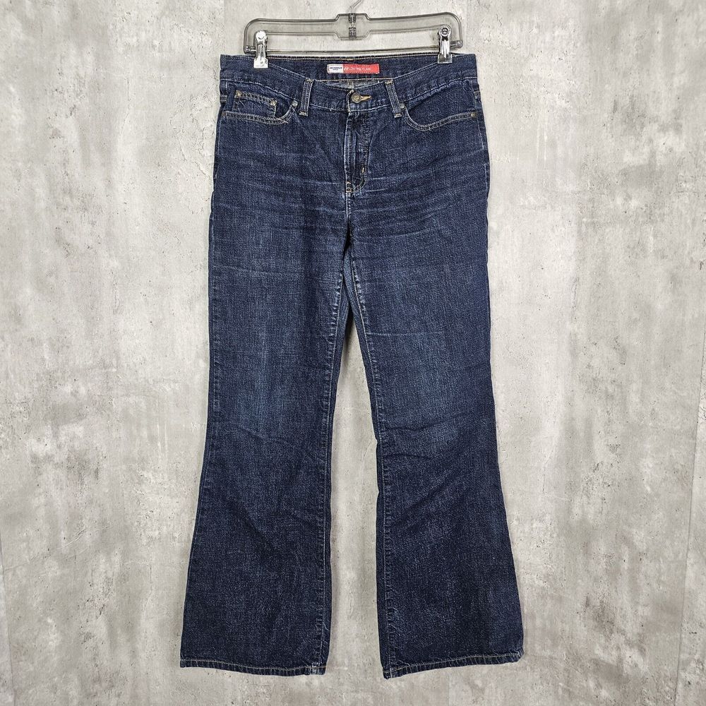 Vintage 90s Y2K Anchor Blue Jrs 11‎ Low Rise Dark Wash Denim Flare Jeans